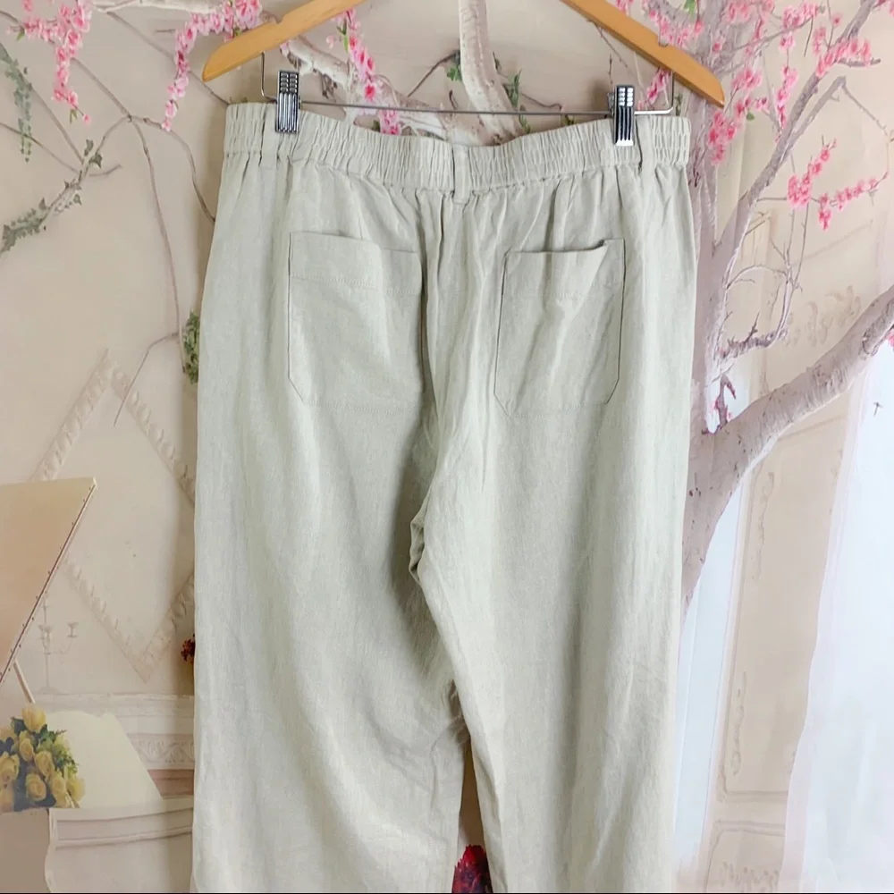 NEW Talbots Tan Easy Drawstring Linen Pant - Picture 5 of 10